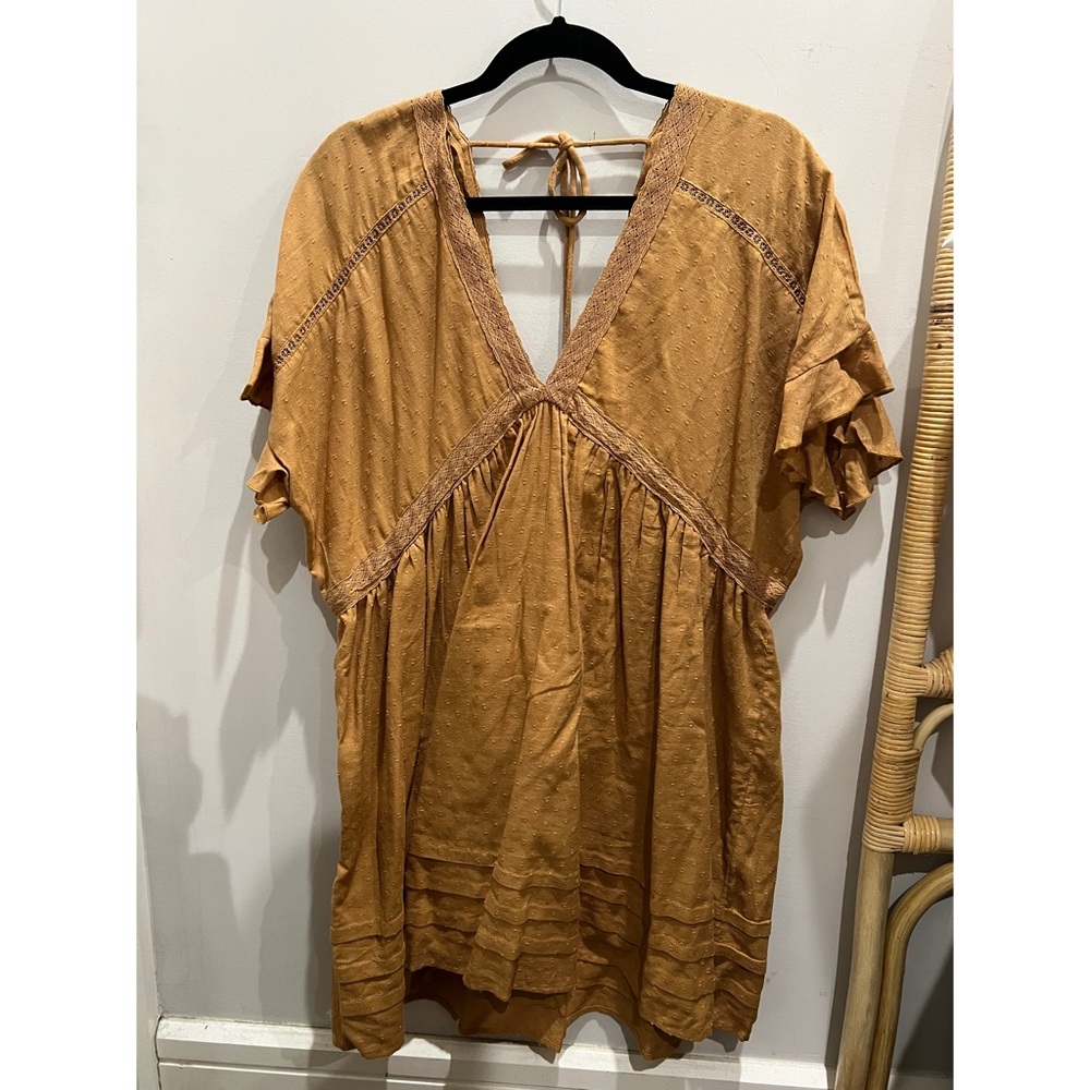 Urban Outfitters Mustard Flowy Mini Dress